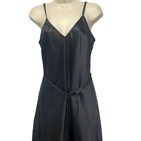 INC International Concepts Side Slit Slip Dress, Black, XS - Picture 3 of 10